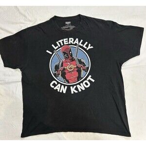 Deadpool I Literally Can Knot T-Shirt Short Sleeve 2XL Black Marvel